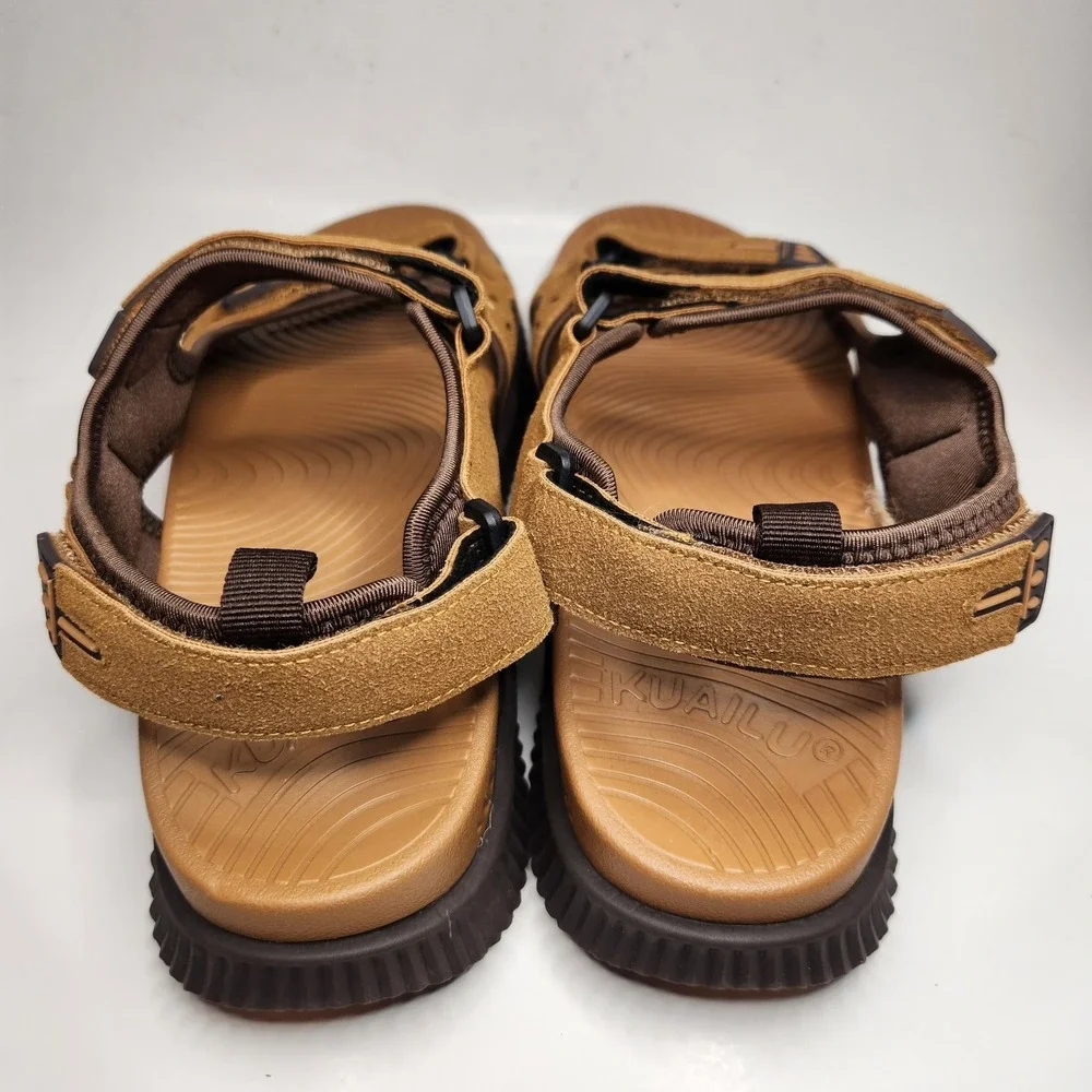 KuaiLu Orthopedic Hiking Sandals Mens 13 Suede Arch Support 